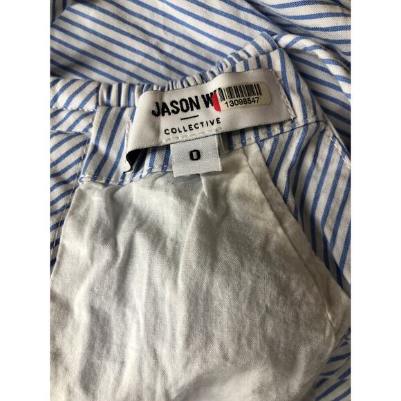 Jason Wu Apron Dress Sleeveless Fit & Flare Striped Blue & White 0 - Picture 7 of 9